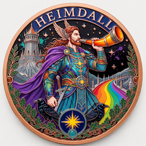 Moneda de Cobre Fino 999 de 5 oz, Diseño <span class=keywords><strong>Heimdall</strong></span> Norse Heritage, Alto Relieve, Efecto UV, Arte Escandinavo, Decoración Electrochapada - Product Image 2