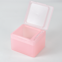 Pot cosmétique carré en plastique PP de 300g avec clip, flacon de rangement pour cotons démaquillants, visage, cheveux, conteneur vide personnalisable pour crème