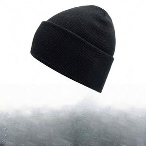 Ladies Contrast Winter Fashion <strong>Turn</strong> up Ribbed Custom Soft Beanies - Product Image 1
