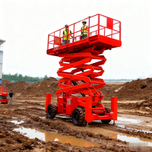 Elevadores de tijera 4WD autopropulsados de 16m, plataforma de elevación aérea para terreno accidentado de 680kg - Product Image 2