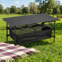 Mesa Plegable de Aleación de Aluminio para Acampar al Aire Libre, Diseño de Rollo de Huevo, Alta Calidad, Multifuncional, Portátil, para Barbacoa, Muebles de Exterior
