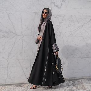 عباءة إسلامية أنيقة مطرزة ومزينة بالتطريز، كارديجان عصري لفصلي الربيع والصيف - Product Image 2