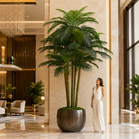 Grand palmier artificiel, plante tropicale artificielle haute pour la décoration de hall d'hôtel, centre commercial, aménagement paysager, vente en gros OEM
