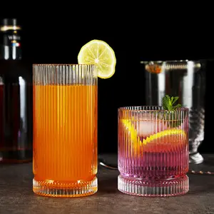 Highball Set gelas minum seni minuman keras Bar antik gelas Cocktail timbul kristal gelas wine unik Martini