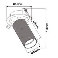 Spots LED encastrés réglables en aluminium avec culot GU10, indice CRI 90 élevé, indice de protection IP20, dimmables