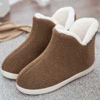Bottes d'intérieur hautes pour femmes, chaudes, doublées de polaire, confortables, pour l'hiver