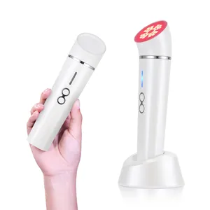 OEM EMS Hot and Cold Red Blue Led Light Facial Cleansing Beauty Massager Galvanic Microcurrent Facial Toning Face Lifting Device