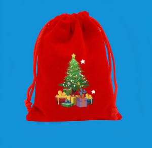 Pochette à cordon pour emballage cadeau de Noël, en stock, texte personnalisé, sac cadeau - Product Image 5