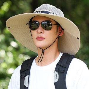 Men's Summer Wide Brim Fishing Hat 15cm UV Protection Breathable Sunshade Fisherman Hat Adult Outdoor Use - Product Image 2