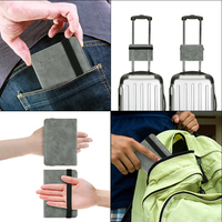 Portefeuille de Voyage en Cuir PU Anti-Perte Multi-Fonction avec Porte-Passeport et Verrouillage par Empreinte Digitale