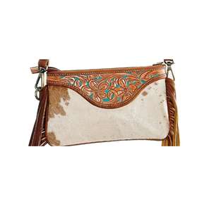 กระเป๋าหนังแท้ลายดอกไม้ งานแฮนด์เมด คุณภาพพรีเมียม หนังวัวแท้  กระเป๋าถือสุภาพสตรี  กระเป๋าคลัทช์  ผลิตโดยผู้ผลิตชาวอินเดีย - Product Image 2