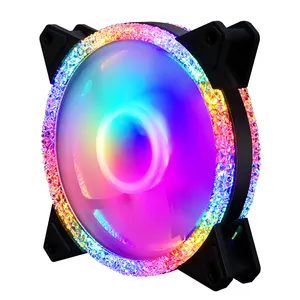 Disesuaikan 12V Kipas Pendingin 120Mm Permainan Pendingin Kipas PC Berubah Warna Berlian RGB LED Case Fan untuk Komputer