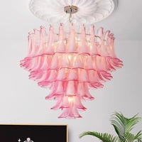 Lustre LED en verre nuage de style Murano, taille moyenne, pour villa, salon, chambre à coucher
