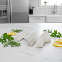 Filets de roche congelés (Lepidopsetta Bilineata) traités UE, 20% de glaçage, tailles 60-200g, emballage en vrac pour la vente en gros de fruits de mer congelés