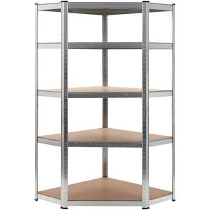 5-Tier Heavy Duty Organizer Corner <b>Storage</b> <b>Rack</b> for Dish and Bowl Steel and Engineered Wood <b>Wire</b> <b>Rack</b> in Silver - Product Image 1