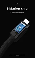Cable de Carga USB4 Coaxial Thunderbolt USB C de Alta Velocidad 40Gbps, 5A, Carga Rápida, Trenzado de Nailon, PD, para Banco de Energía, Cámara, Computadora