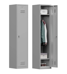 Modern Single Door Storage Locker <strong>Wardrobe</strong> Guangzhou Metal's Tall <strong>Thin</strong> Lockable Unit for Gym Hospital Supermarket Hotel Workshop - Product Image 3