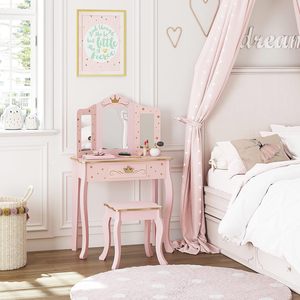 <span class=keywords><strong>Coiffeuse</strong></span> de maquillage <span class=keywords><strong>en</strong></span> <span class=keywords><strong>bois</strong></span> rose avec miroir et tabouret <span class=keywords><strong>Coiffeuse</strong></span> pour enfants <span class=keywords><strong>Coiffeuse</strong></span> pour petites filles <span class=keywords><strong>Coiffeuse</strong></span> avec tiroir - Product Image 2