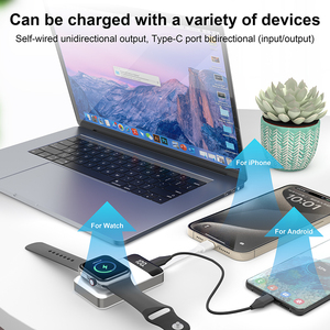 <span class=keywords><strong>Chargeur</strong></span> <span class=keywords><strong>portable</strong></span> pour téléphone <span class=keywords><strong>Chargeur</strong></span> de montre magnétique sans fil compact 3000mAh Banque d'alimentation à charge rapide pour Smart Watch Series Noir - Product Image 4