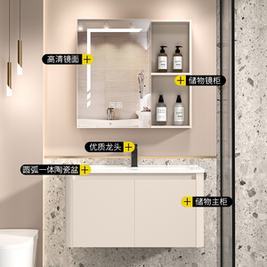 Mueble de Baño Moderno con Espejo, Lavabo y Mueble para <span class=keywords><strong>Inodoro</strong></span> de Montaje Simple - Product Image 5
