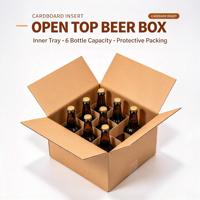 Boîte en carton ondulé imprimée en gros, carton pour bouteilles de bière, logo personnalisé OEM, boîte à bière en carton ondulé pour distributeur de bière, commande en gros