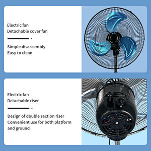 <span class=keywords><strong>Ventilateur</strong></span> de sol oscillant en fer, 3 pales, classe A d'efficacité énergétique, moteur AC 50W pour garage, maison et usage commercial - Product Image 4