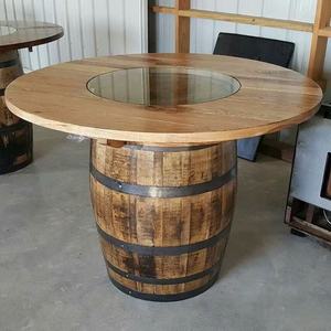<span class=keywords><strong>Mesa</strong></span> Redonda de Madera para Comedor, Cocina o Restaurante, con Patas Metálicas, Estilo Comercial - Product Image 3