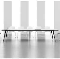 Meubles de bureau modernes, table de réunion, bureau en forme de bateau, table de réunion blanche pour 6, 8, 10, 12, 14, 16 personnes