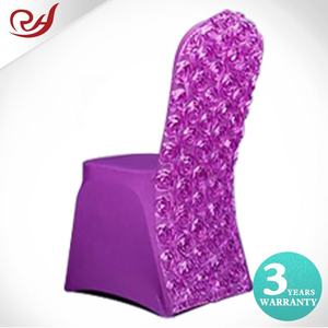 Fundas <span class=keywords><strong>de</strong></span> Silla <span class=keywords><strong>de</strong></span> Lujo al por Mayor, Color Blanco Personalizado, con Rosetones, <span class=keywords><strong>para</strong></span> Eventos, Bodas y Banquetes - Product Image 2