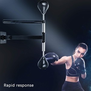 Barre <span class=keywords><strong>de</strong></span> réaction murale en acier avec revêtement PU pour entraînement <span class=keywords><strong>de</strong></span> <span class=keywords><strong>boxe</strong></span>, avec ou sans balles (simples ou doubles), rotation à 360°, installation facile - Product Image 6