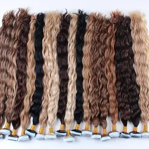 Top Verkoop Gekleurde Natuurlijke Krulband In Hair Extensions Menselijk Haar 2.5 G/stuk