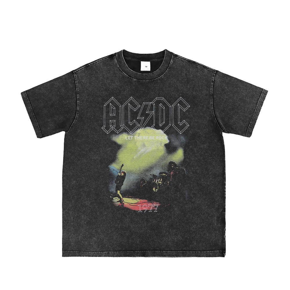 T-shirt à manches courtes délavé, taille S, 61-66 cm