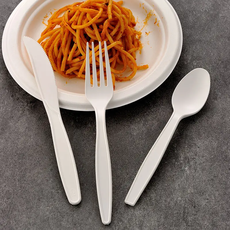 OEM Eco Friendly PSM Cutlery Disposable Dinnerware Knife Fork PSM Spoon Cornstarch Cutlery