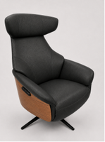 Fauteuil inclinable électrique moderne en cuir XD avec repose-pieds, ergonomique, dossier haut, inclinaison multi-verrouillable, base en aluminium à 4 branches, pour salon et détente