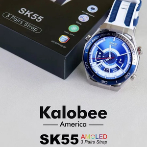 สมาร์ทวอทช์ SK55 หน้าจอ AMOLED พร้อมสาย 3 คู่ กันน้ำ IP68 รองรับการโทรผ่านบลูทูธ หน้าจอแสดงผลตลอดเวลา ดีไซน์ Dynamic Island ดูแลสุขภาพ - Product Image 3