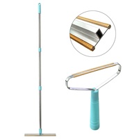 Grattoir à poils d'animaux en acier inoxydable à long manche, grand outil de nettoyage pour poils de chien et de chat, brosse pour tapis et tissus, pour la maison et l'intérieur