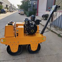 Offre Spéciale Compacteur routier vibrant à double tambour TH-YLS600B, mini-compacteur portatif à double roue en acier pour la réparation routière