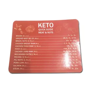 Conjunto de 4 Keto hoja imanes comida guía rápida nevera imán dieta cetogénica alimentos referencia gráficos imán