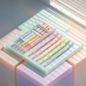ปากกาไฮไลท์โปเกมอนเกาหลีแบบสองหัว 5 สี ชุดเครื่องเขียนสำหรับเด็ก ปากกาเน้นข้อความแบบเรืองแสงคู่ อุปกรณ์การเรียนอนิเมะ ขายส่ง - Product Image 3