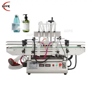 Hzpk Tafelbank Boven Machines Industrie Apparatuur Juce Lotion Olie Water Vloeistof Automatische Fles Vulmachine