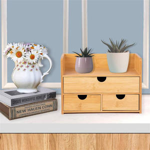 Tabletop <strong>Mini</strong> Small <strong>Drawer</strong> Storage Kitchen Countertop Organizer Bamboo Desk Organizer With <strong>Drawers</strong> - Product Image 6