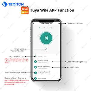 Videollamada WiFi, cerradura inteligente, manija de puerta, aplicación tuya, huella dactilar, entrada sin llave, cerraduras inteligentes con cámara - Product Image 3