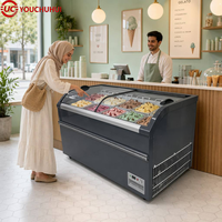 Congélateur coffre commercial |   Porte coulissante en verre |   -18C 400L |   Crème glacée, aliments surgelés, épicerie de proximité