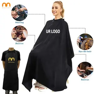 Waterproof Salon Hair Cutting Apron Custom LOGO Polyester Hairdressing Designer Barber Cape with Metal Snap