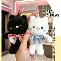 Gantungan Kunci Boneka Kucing Lari Isi Kapas PP Lapisan Jala Dapat Dicuci Aksesoris Unisex untuk Mesin Cakar