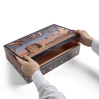 Laque piano brillante de haute qualité personnalisée boîte d'emballage cadeau de chocolat arabe de luxe boîte de dates en bois