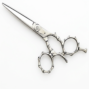 Ciseaux de coiffure professionnels ergonomiques à manche long en acier inoxydable, pivotants pour droitiers, pour salon de barbier - Product Image 1