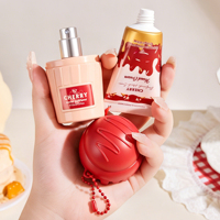 Delicioso Perfume con Aroma a Donut de Chocolate, Kit de 2 Piezas, 50 ml de Perfume en Spray, 30 ml de Crema Hidratante, Llavero, Caja de Regalo, Set de Regalo de Perfume para Mujer