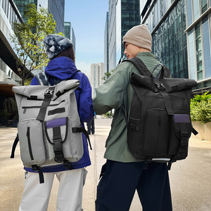 Roll Top 15.6 Inch <b>Laptop</b> <b>Backpack</b> Waterproof Outdoor Travel School Functional Bag - Product Image 3