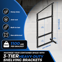 Supports d'étagères pour conteneurs de transport JH-Mech, robustes, sans outil, faciles à installer, 3 niveaux, en acier au carbone noir mat